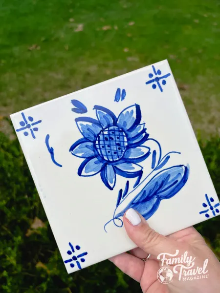 sunflower painting on tile