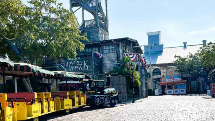 conch train in front of Shipwreck Museum