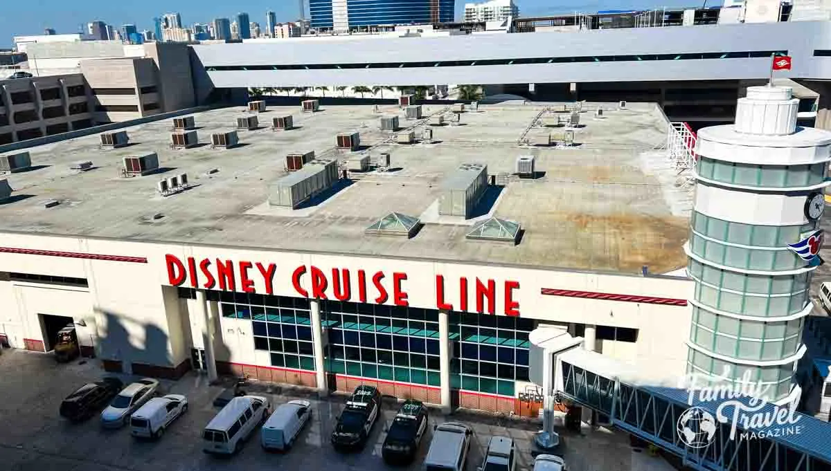 Disney Cruise Line terminal building from above