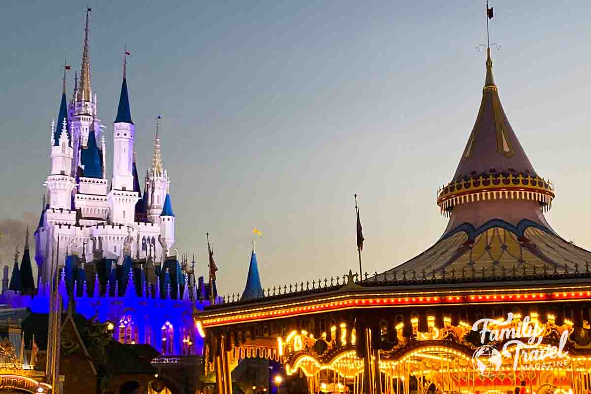 Castle and carousel at Disney World