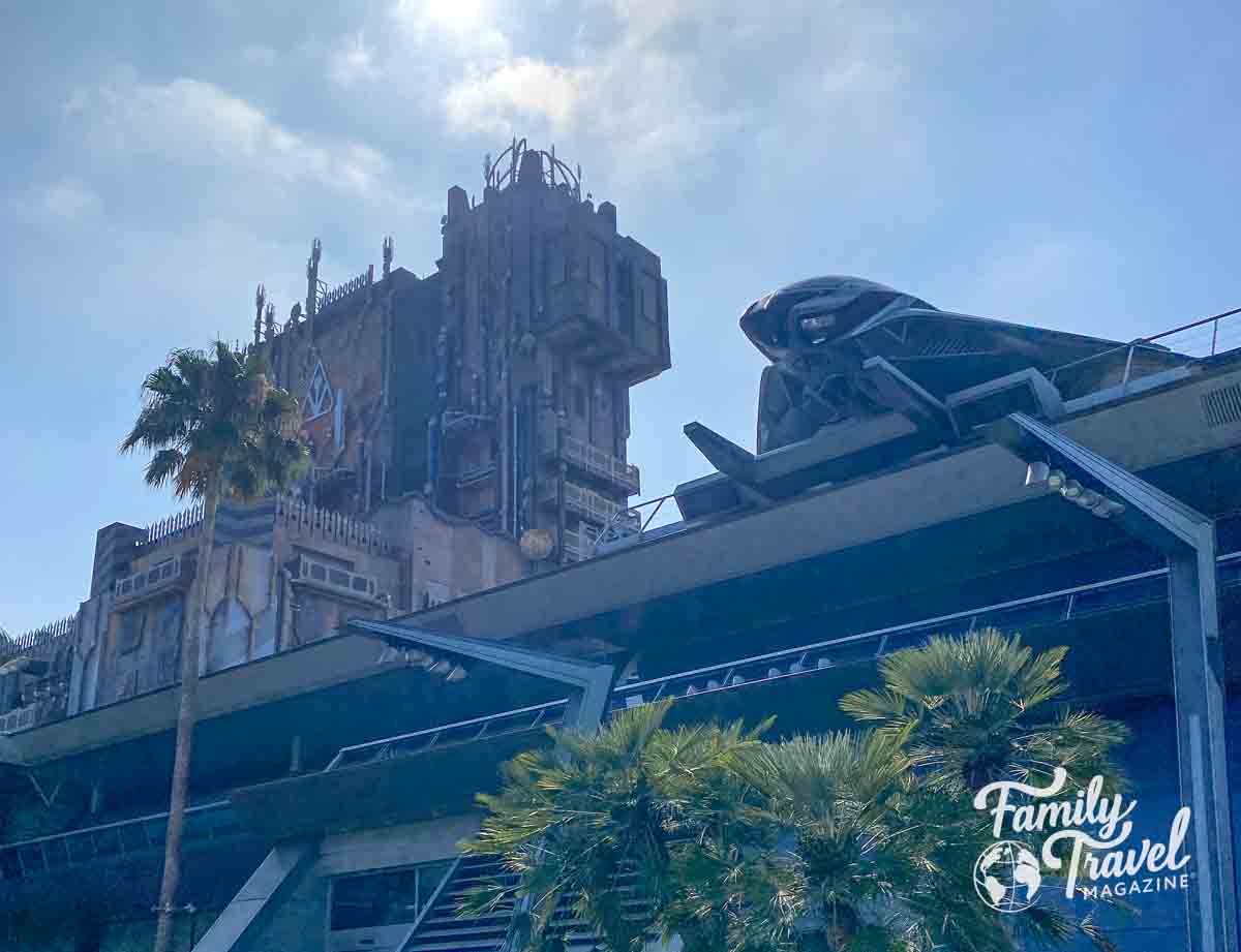 Exterior of Guardians of the Galaxy: Mission Breakout from Avengers Campus