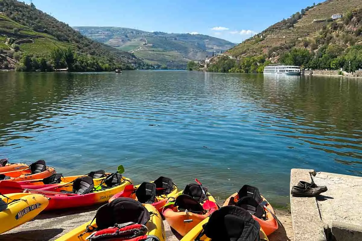 Kayaks in River