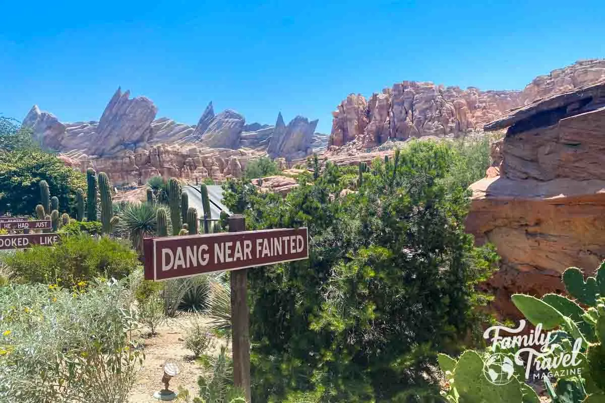 Track for Radiator Springs Racers with desert backdrop