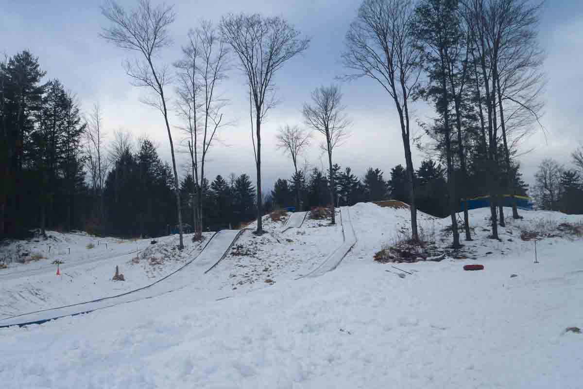 tubing hill in the snow