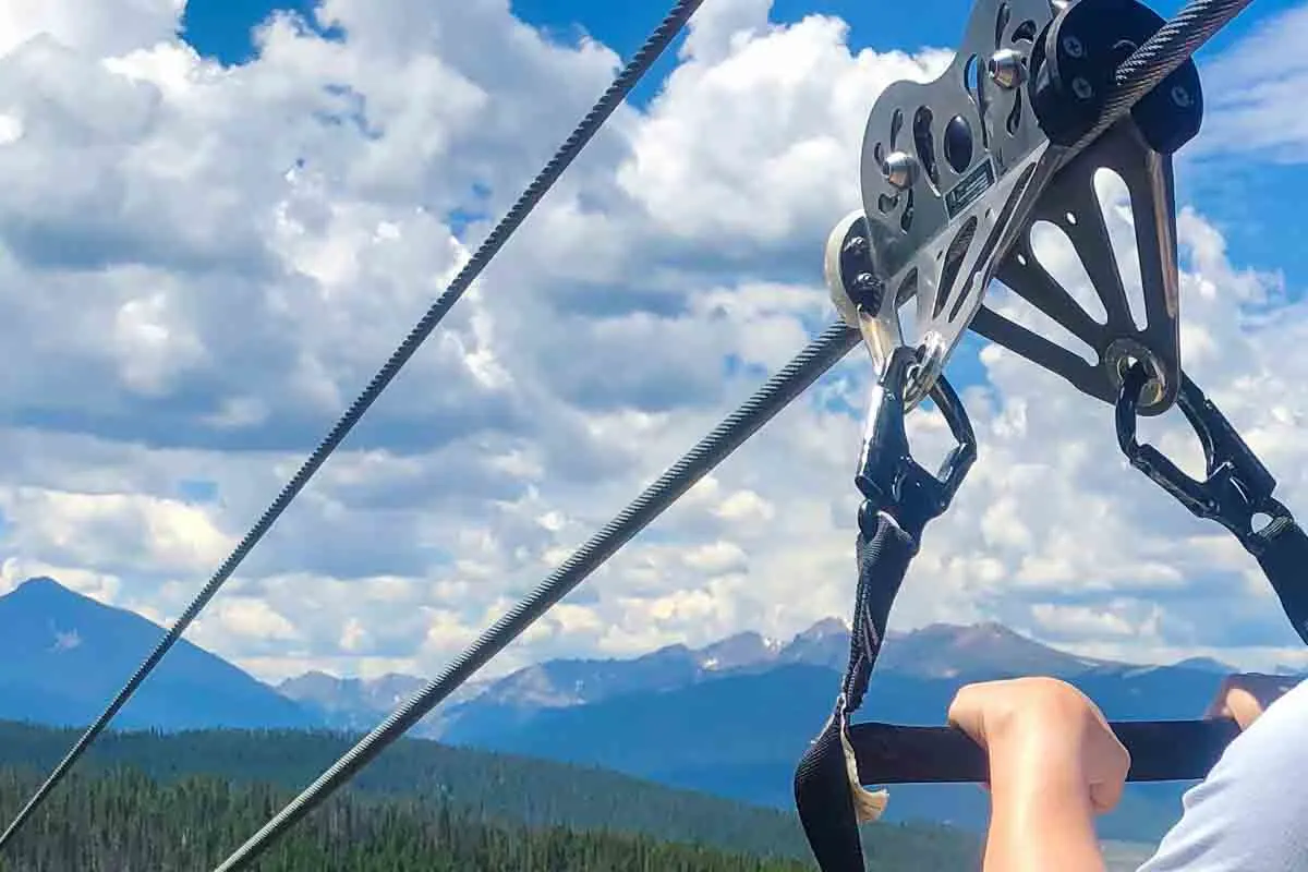 Zipline over mountains