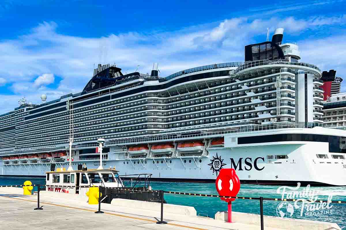 MSC ship docked in Nassau