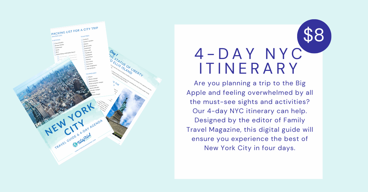 Ad for NYC itinerary download