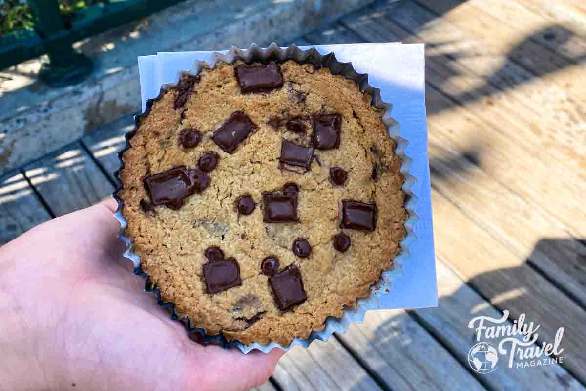 Large chocolate chip cookie