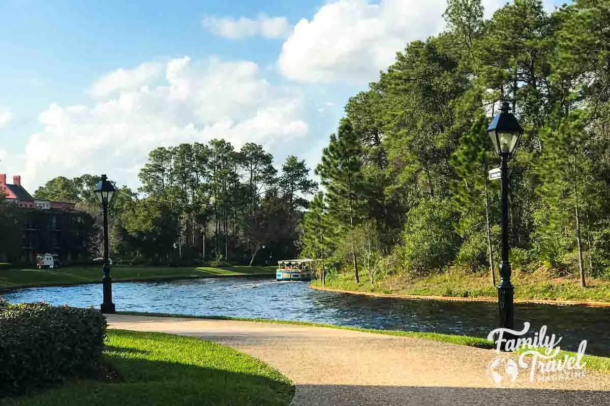 Port Orleans River with boat