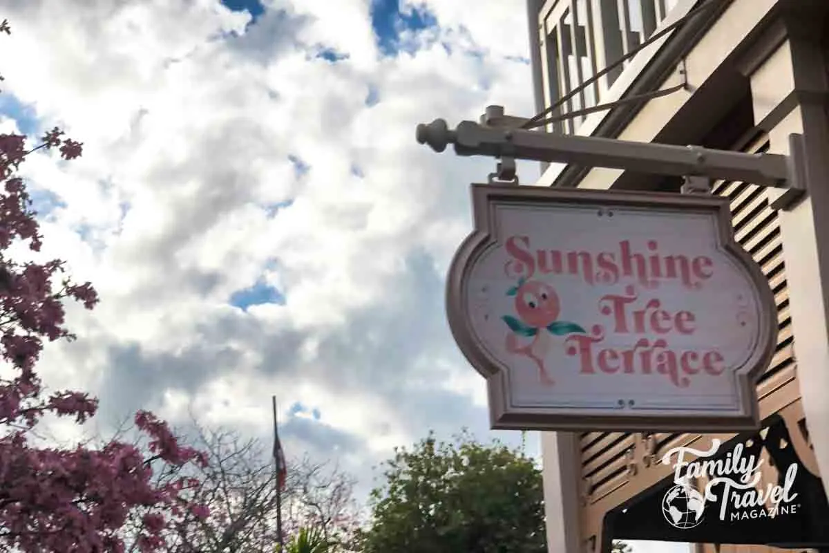 Sign for Sunshine Treet Terrace with orange bird on it