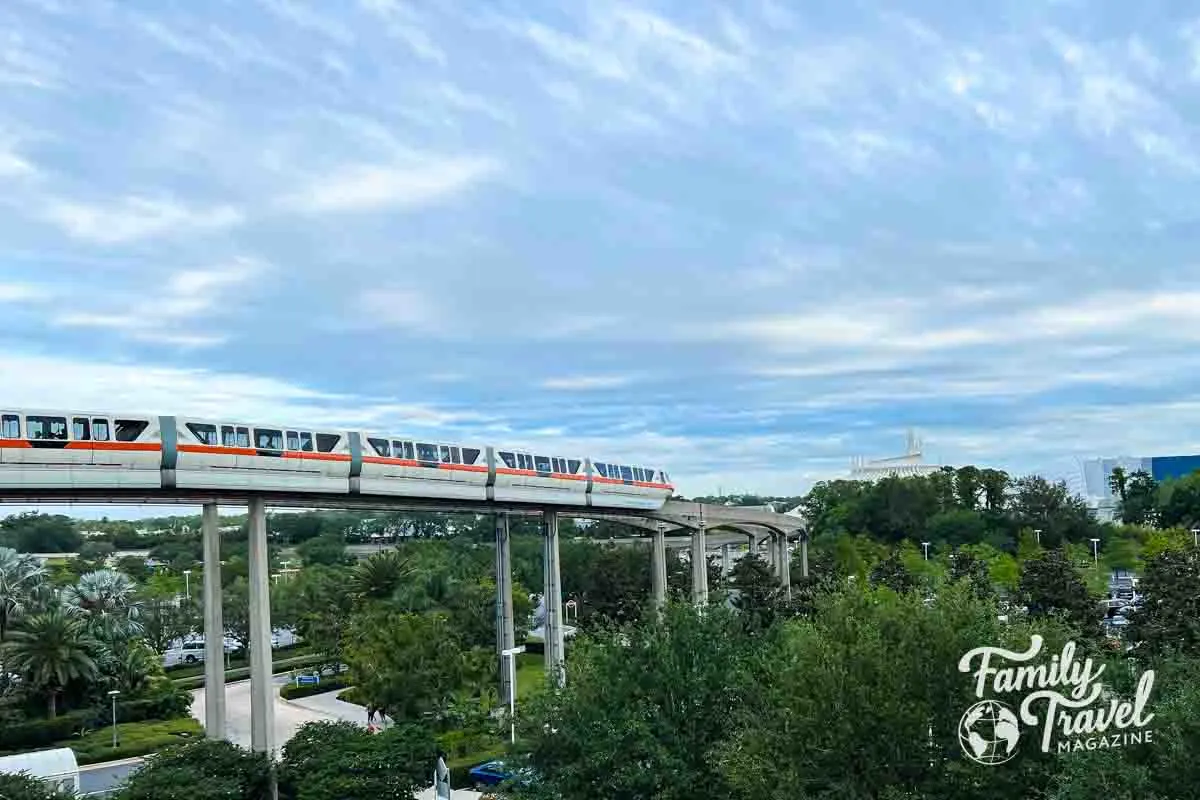 Monorail in front of the Magic Kingdom