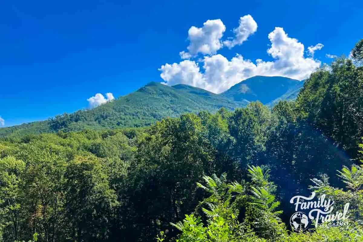 Mountains with a clear blue sky