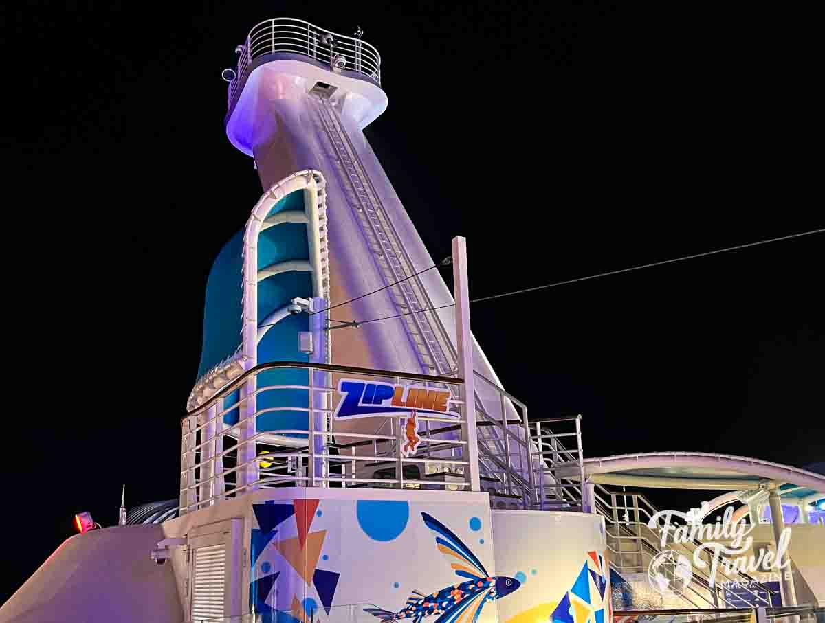 Entrance of zipline on Utopia of the Seas