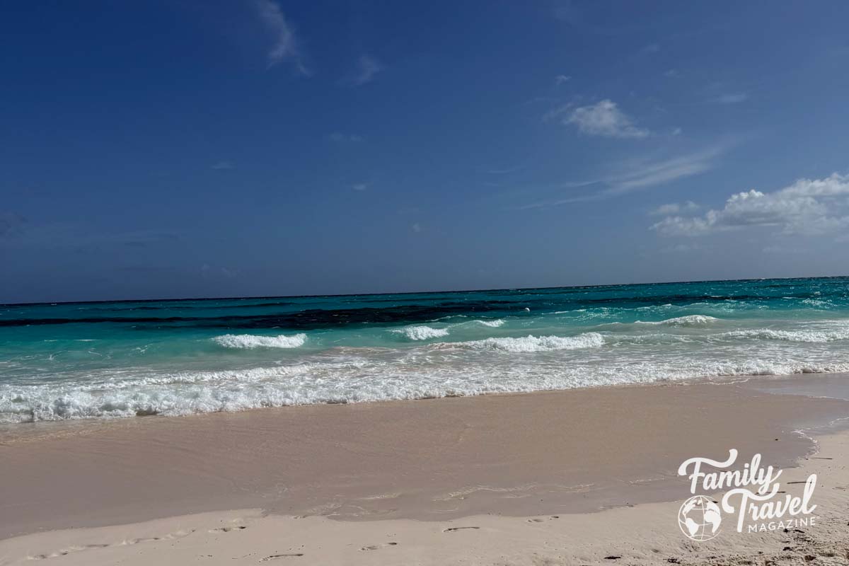 light waves crashing on beach