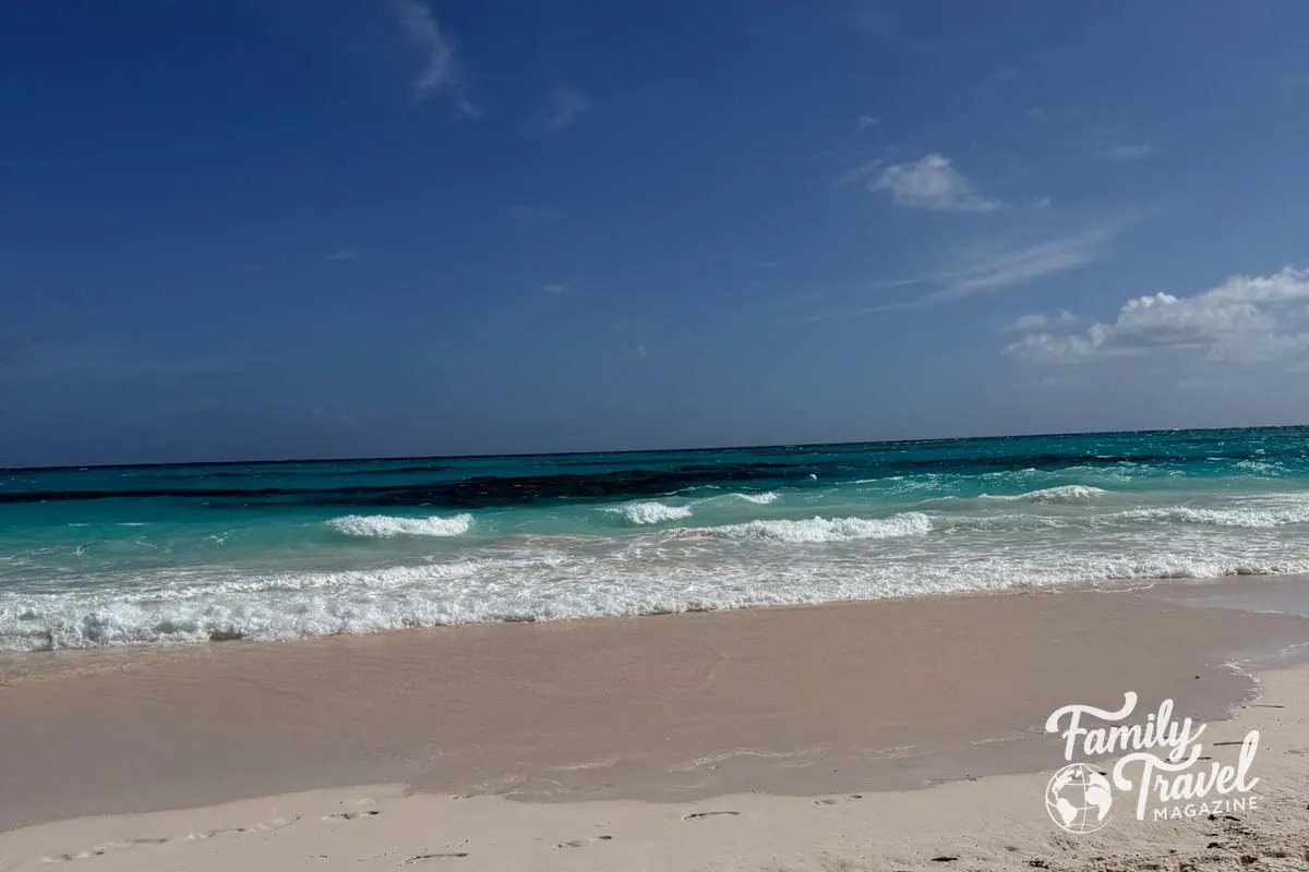 light waves crashing on beach