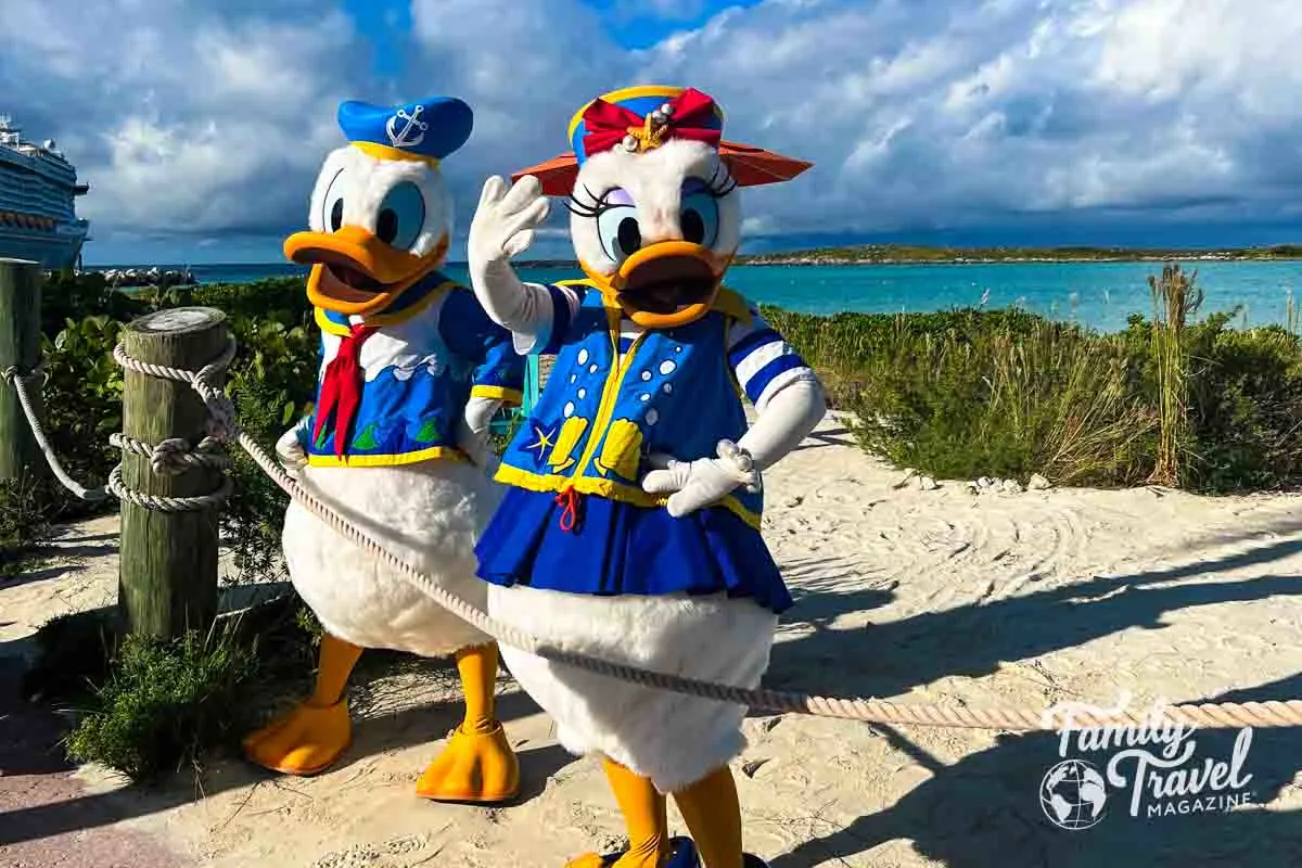 Donald and Daisy on the beach