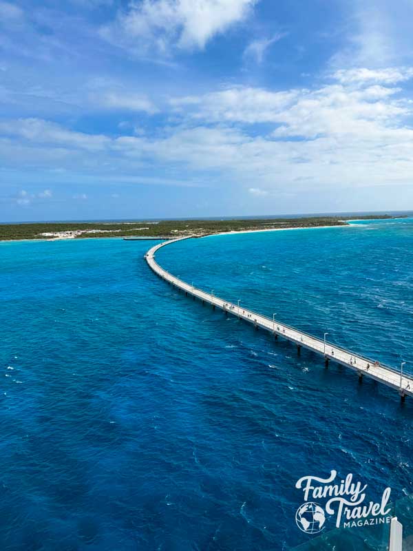 Long pier leading to island