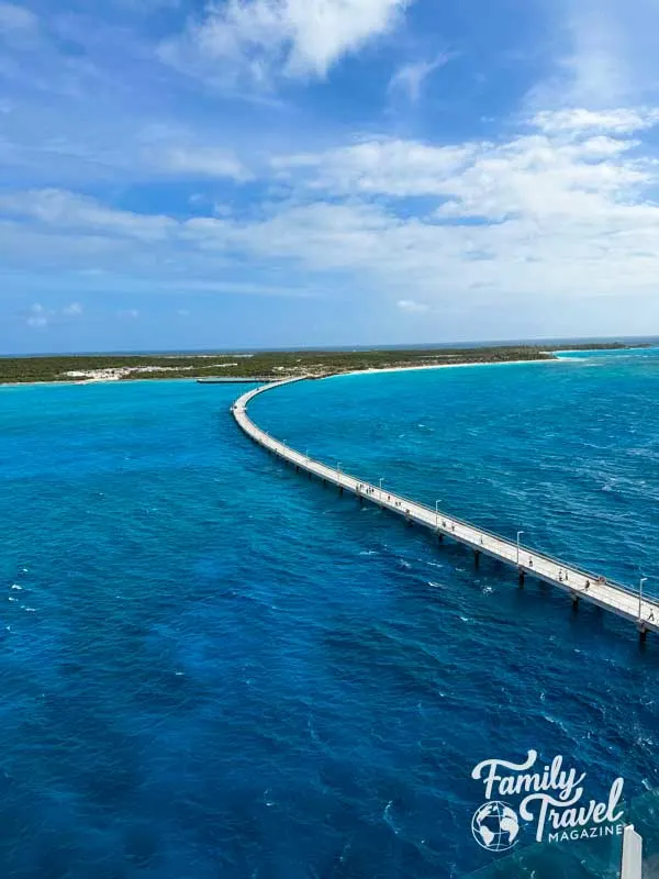 Long pier leading to island