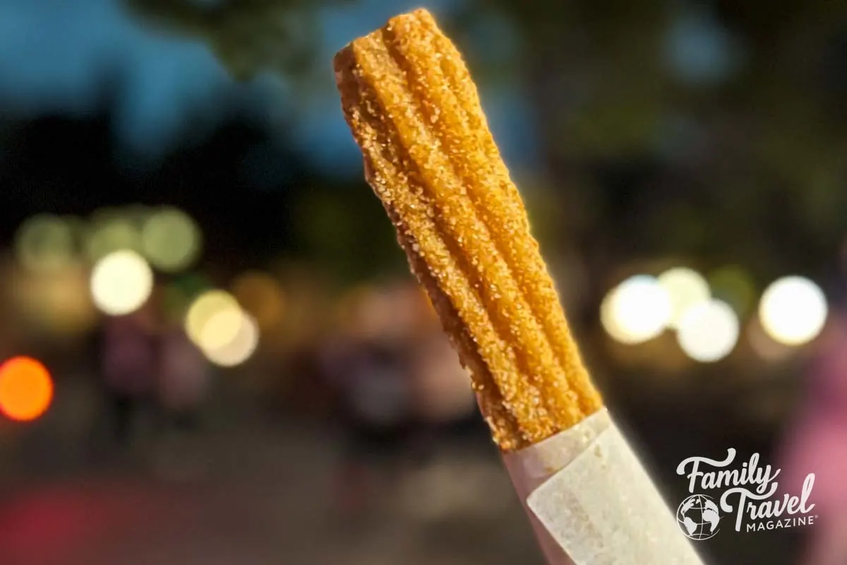 Churro with paper wrapping in the center