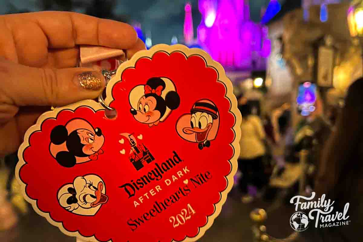 Sweethearts' Nite heart-shaped badge credential