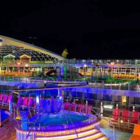 Colorful pool deck on a Royal Caribbean cruise ship