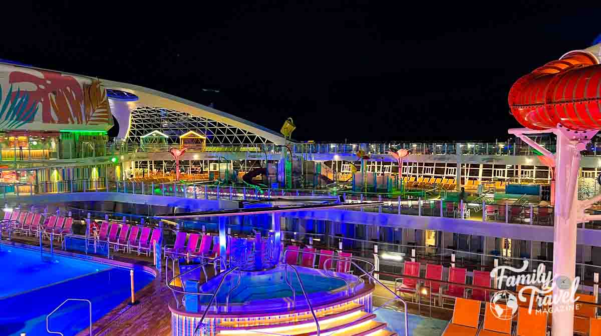 colorful pool deck on Royal Caribbean